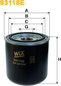 WIX Filters 93118E - Патрон осушителя воздуха, пневматическая система autosila-amz.com