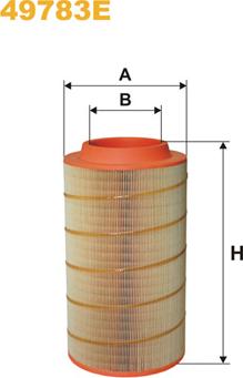 WIX Filters 49783E - Воздушный фильтр, двигатель autosila-amz.com