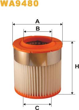 WIX Filters WA9480 - Воздушный фильтр, двигатель autosila-amz.com