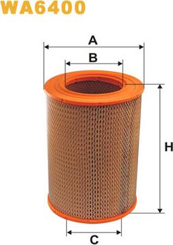 WIX Filters WA6400 - Воздушный фильтр, двигатель autosila-amz.com