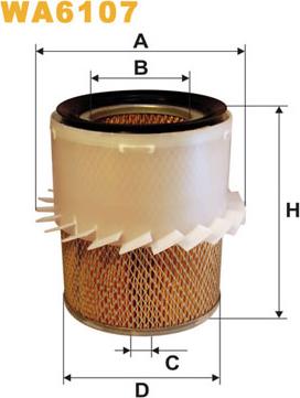 WIX Filters WA6107 - Воздушный фильтр, двигатель autosila-amz.com