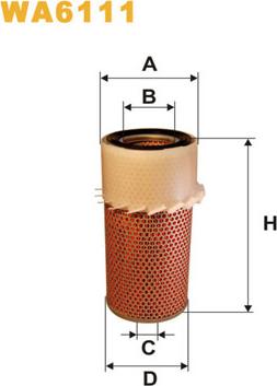 WIX Filters WA6111 - Воздушный фильтр, двигатель autosila-amz.com