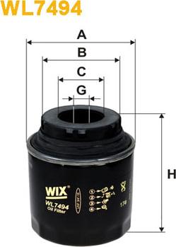 WIX Filters WL7494 - Масляный фильтр autosila-amz.com