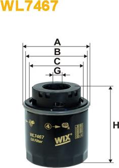 WIX Filters WL7467 - Масляный фильтр autosila-amz.com