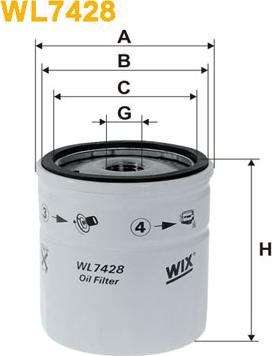 WIX Filters WL7428 - Масляный фильтр autosila-amz.com