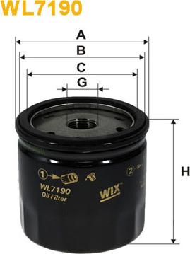 WIX Filters WL7190 - Масляный фильтр autosila-amz.com