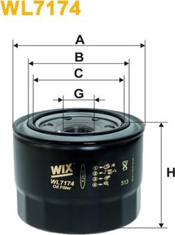 WIX Filters WL7174 - Масляный фильтр autosila-amz.com