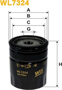 WIX Filters WL7324 - Масляный фильтр autosila-amz.com