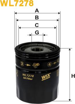 WIX Filters WL7278 - Масляный фильтр autosila-amz.com