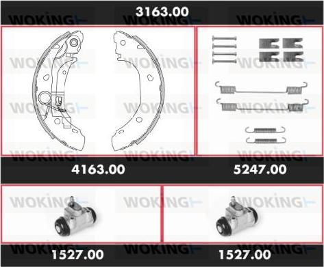 Woking 3163.00 - Комплект тормозных колодок, барабанные autosila-amz.com