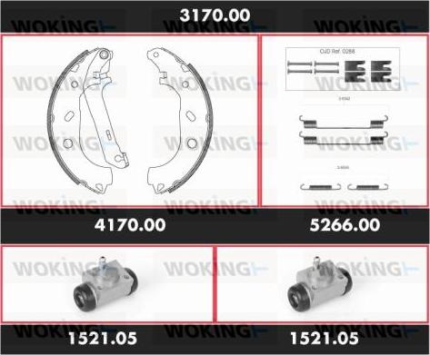 Woking 3170.00 - Комплект тормозных колодок, барабанные autosila-amz.com