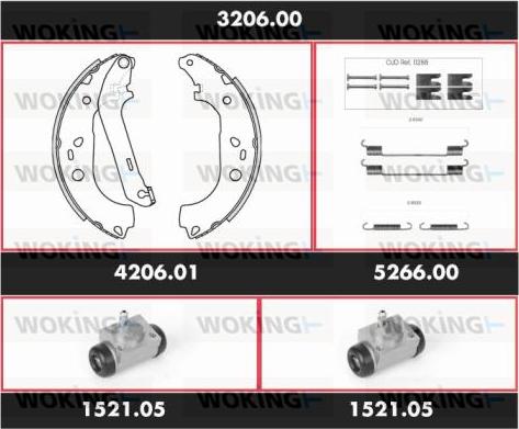 Woking 3206.00 - Комплект тормозных колодок, барабанные autosila-amz.com