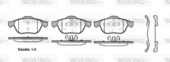 Woking P9433.20 - Тормозные колодки, дисковые, комплект autosila-amz.com