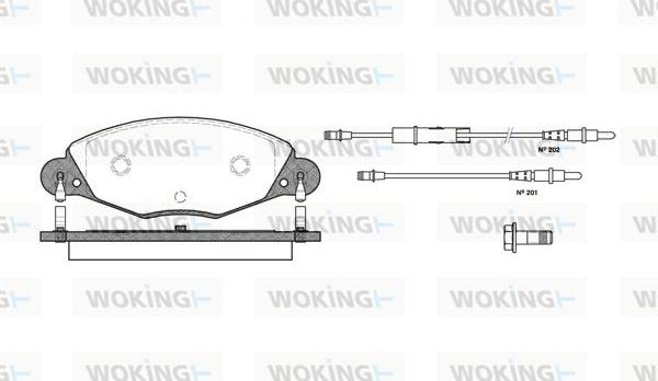 Woking P9273.04 - Тормозные колодки, дисковые, комплект autosila-amz.com