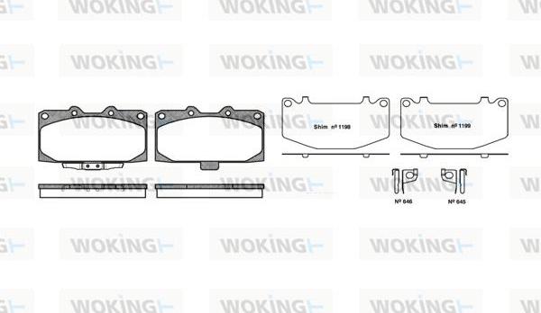 Woking P4993.12 - Тормозные колодки, дисковые, комплект autosila-amz.com