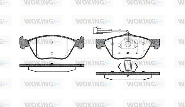Woking P4893.02 - Тормозные колодки, дисковые, комплект autosila-amz.com