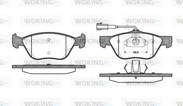 Woking P4893.32 - Тормозные колодки, дисковые, комплект autosila-amz.com