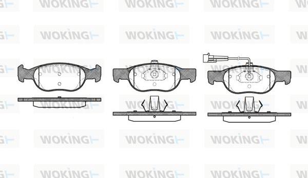 Woking P4883.11 - Тормозные колодки, дисковые, комплект autosila-amz.com