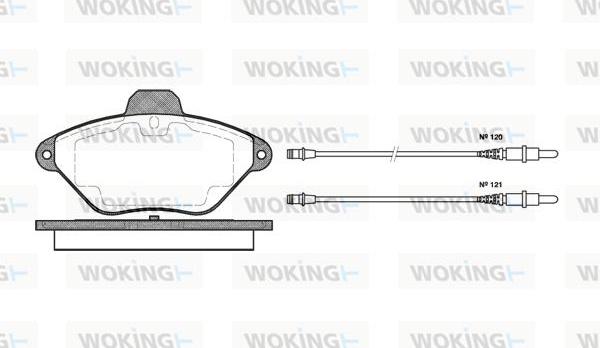 Woking P5393.04 - Тормозные колодки, дисковые, комплект autosila-amz.com