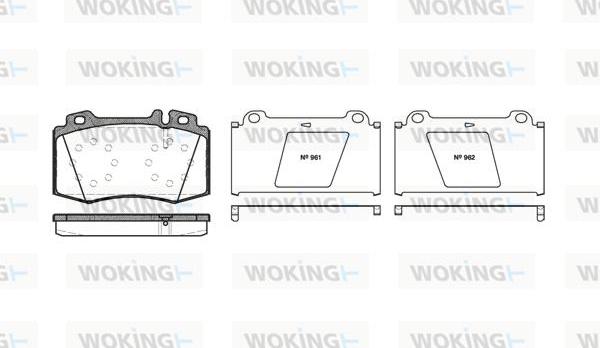 Woking P6693.00 - Тормозные колодки, дисковые, комплект autosila-amz.com