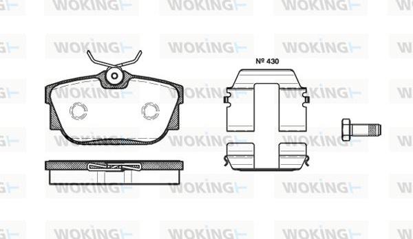 Woking P6673.10 - Тормозные колодки, дисковые, комплект autosila-amz.com