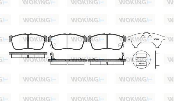 Woking P6243.02 - Тормозные колодки, дисковые, комплект autosila-amz.com