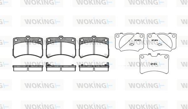 Woking P6233.02 - Тормозные колодки, дисковые, комплект autosila-amz.com