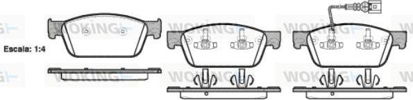 Woking P15403.01 - Тормозные колодки, дисковые, комплект autosila-amz.com