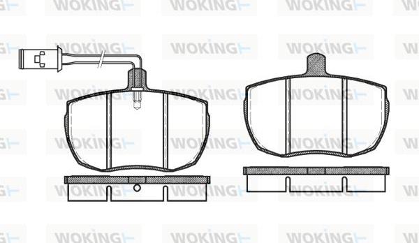 Woking P1563.11 - Тормозные колодки, дисковые, комплект autosila-amz.com