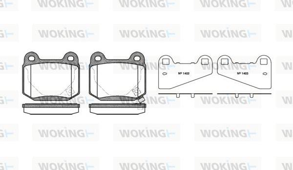 Woking P1143.52 - Тормозные колодки, дисковые, комплект autosila-amz.com