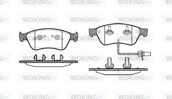Woking P11563.02 - Тормозные колодки, дисковые, комплект autosila-amz.com