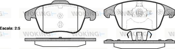 Woking P13493.00 - Тормозные колодки, дисковые, комплект autosila-amz.com