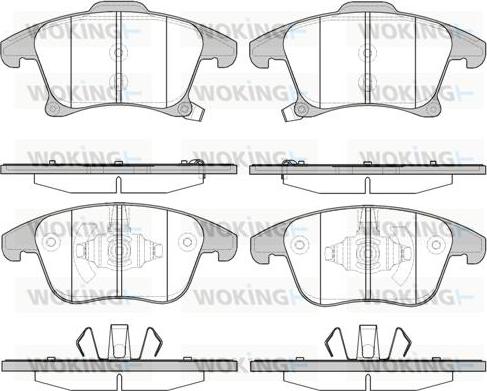 Woking P13493.22 - Тормозные колодки, дисковые, комплект autosila-amz.com