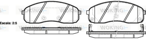 Woking P13443.02 - Тормозные колодки, дисковые, комплект autosila-amz.com