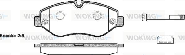 Woking P13453.00 - Тормозные колодки, дисковые, комплект autosila-amz.com