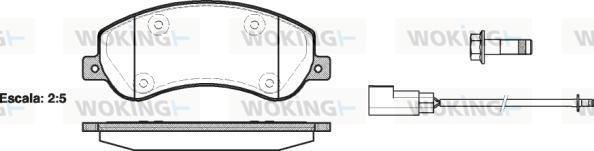Woking P13503.02 - Тормозные колодки, дисковые, комплект autosila-amz.com