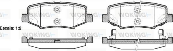 Woking P13643.02 - Тормозные колодки, дисковые, комплект autosila-amz.com