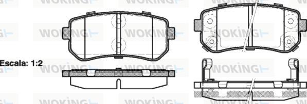 Woking P13093.02 - Тормозные колодки, дисковые, комплект autosila-amz.com