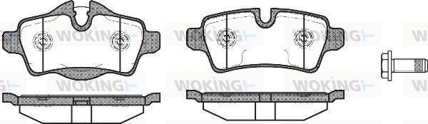 Woking P12443.00 - Тормозные колодки, дисковые, комплект autosila-amz.com