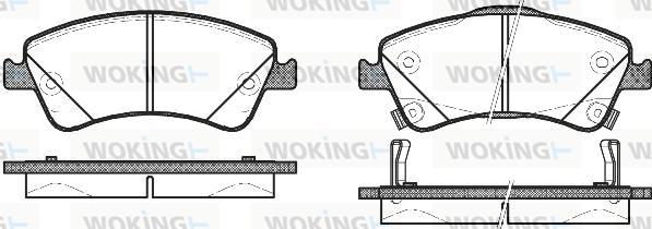 Woking P12413.02 - Тормозные колодки, дисковые, комплект autosila-amz.com