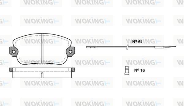 Woking P1243.02 - Тормозные колодки, дисковые, комплект autosila-amz.com