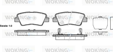 Woking P12623.02 - Тормозные колодки, дисковые, комплект autosila-amz.com