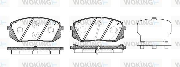 Woking P12023.22 - Тормозные колодки, дисковые, комплект autosila-amz.com