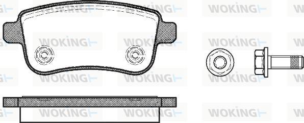 Woking P12873.00 - Тормозные колодки, дисковые, комплект autosila-amz.com