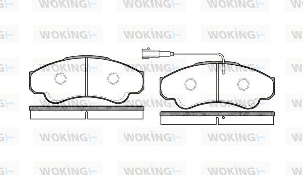Woking P8593.01 - Тормозные колодки, дисковые, комплект autosila-amz.com