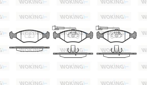 Woking P3813.42 - Тормозные колодки, дисковые, комплект autosila-amz.com