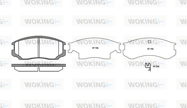 Woking P2573.22 - Тормозные колодки, дисковые, комплект autosila-amz.com