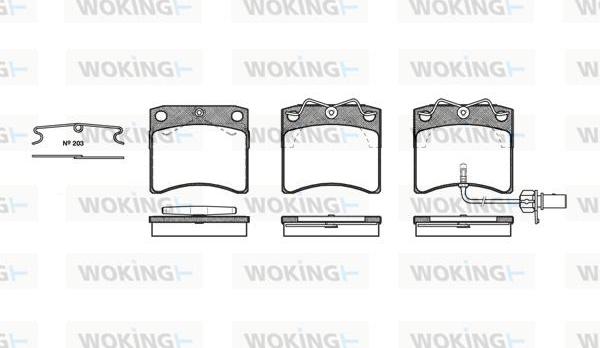 Woking P2853.11 - Тормозные колодки, дисковые, комплект autosila-amz.com