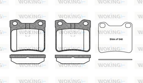 Woking P2213.10 - Тормозные колодки, дисковые, комплект autosila-amz.com