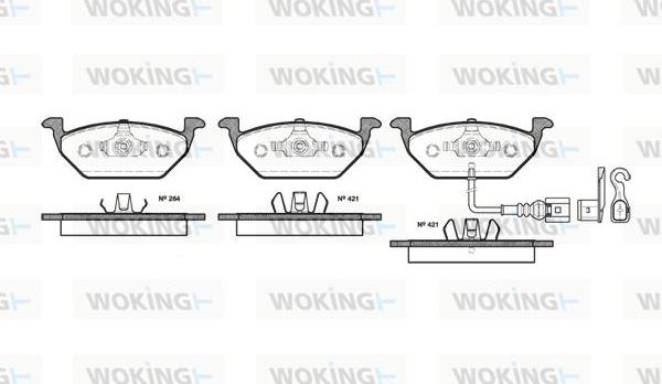 Woking P7333.21 - Тормозные колодки, дисковые, комплект autosila-amz.com